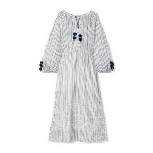 LoveShackFancy Embroidered Isla Midi Dress Medium NWT